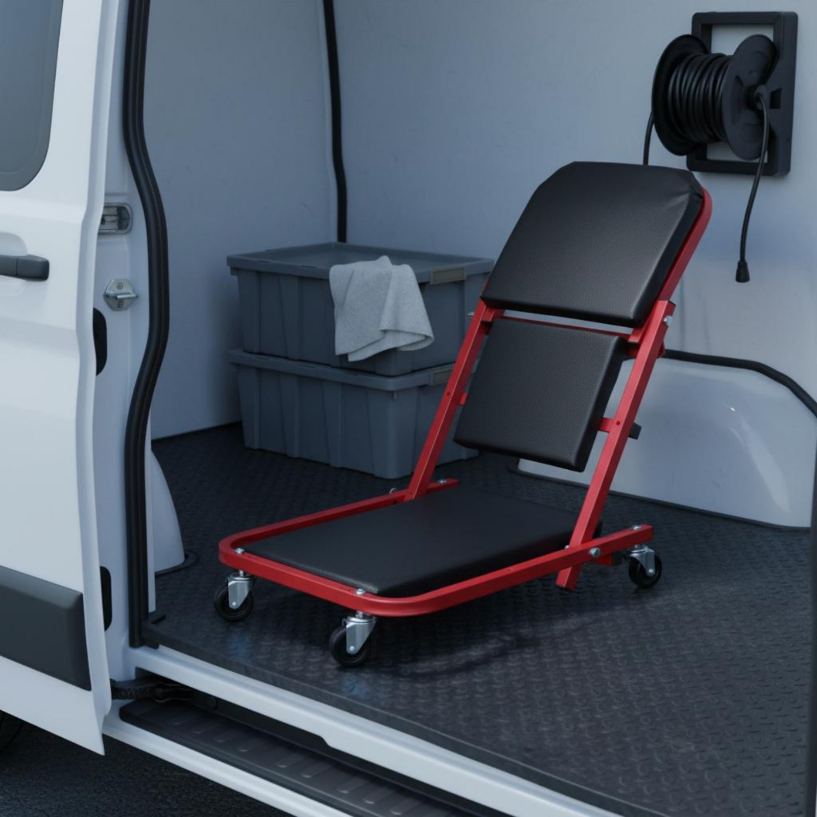 Heavy Equipment Garage - Asiento de mecánico plegable 2 en